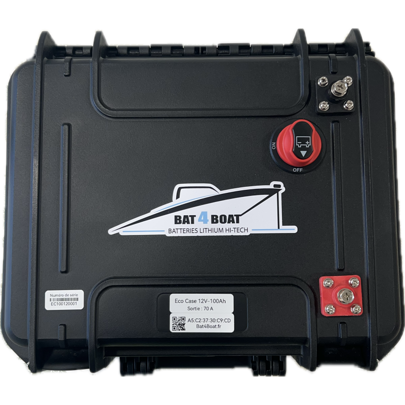 Eco Case LiFePo4 12V 100Ah avec chargeur 8A