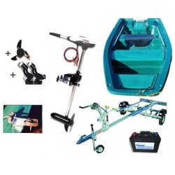 Barque Armor 400 + remorque pack plus + moteur Rhino 54 + batterie marine +  accessoires