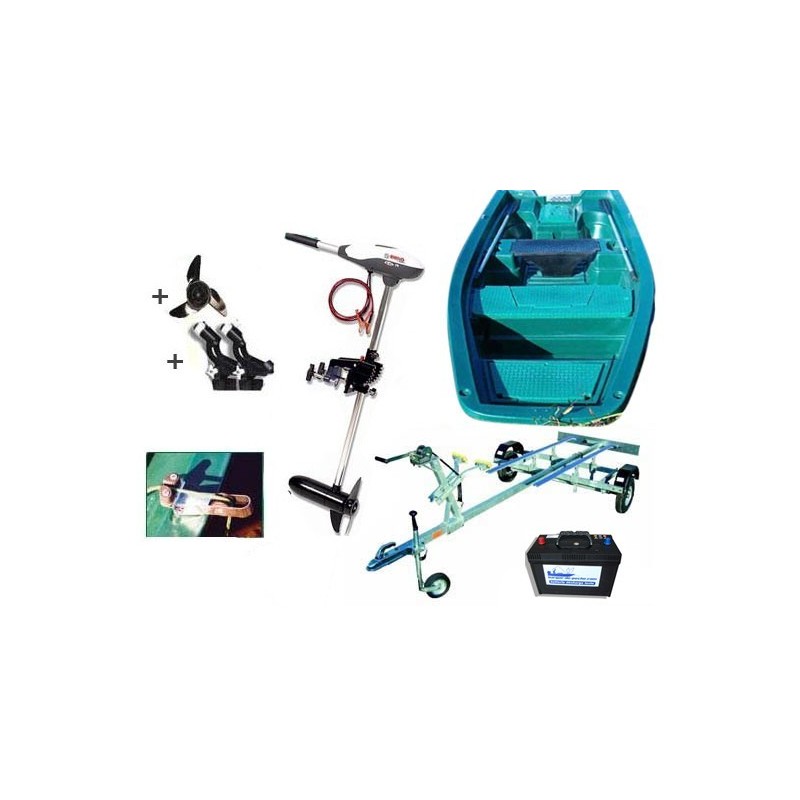 Barque Armor 400 + remorque pack plus + moteur Rhino 54 + batterie marine +  accessoires