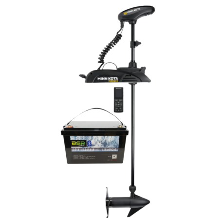 Pack Minn Kota TERROVA 55 GPS - 55 Lbs - 12V - Arbre 137 cm - Sans pédale + Bac Monobloc LifePo4 12V/100 Ah + chargeur 10A