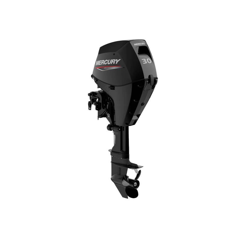 Moteur thermique Mercury 30 Cv EFI 4 T long démarrage électrique relevage par assistance gaz commande à distance