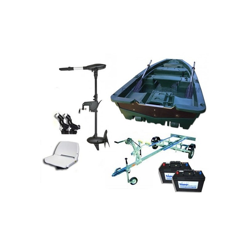 Armor 400 + remorque pack plus + MOTEUR ELECTRIQUE HASWING PROTRUAR-G 3.0 110LBS 24V + 2 x batteries marines + accessoires
