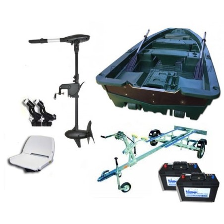 Armor 400 + remorque pack plus + MOTEUR ELECTRIQUE HASWING PROTRUAR-G 3.0 110LBS 24V + 2 x batteries marines + accessoires