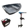 Barque Annexe Dinghy Roto 250 bois +moteur SEVEN BASS SXR 32 lbs + batterie 80 ah