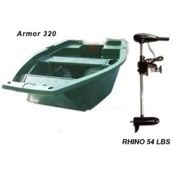 Barque Armor 320 + moteur Rhino 54 lbs