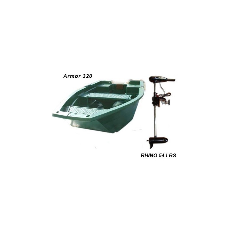 Barque Armor 320 + moteur Rhino 54 lbs