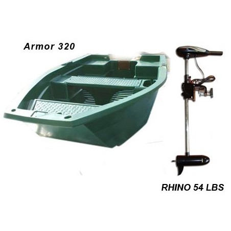 Barque Armor 320 + moteur Rhino 54 lbs