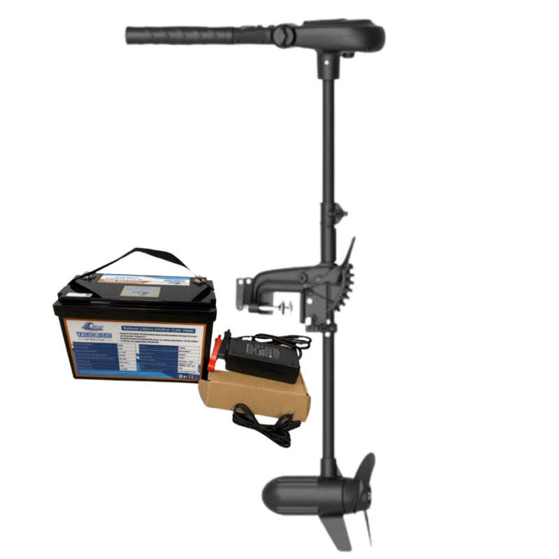 Pack Moteur électrique HASWING PROTRUAR 1.0 - 65 Lbs + Batterie Lithium LiFePO4 12.8V 100Ah + Chargeur