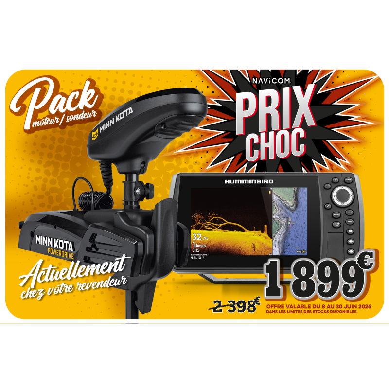 Pack  Powerdrive 45 GPS Spotlock et Humminbird HELIX 7N MDI