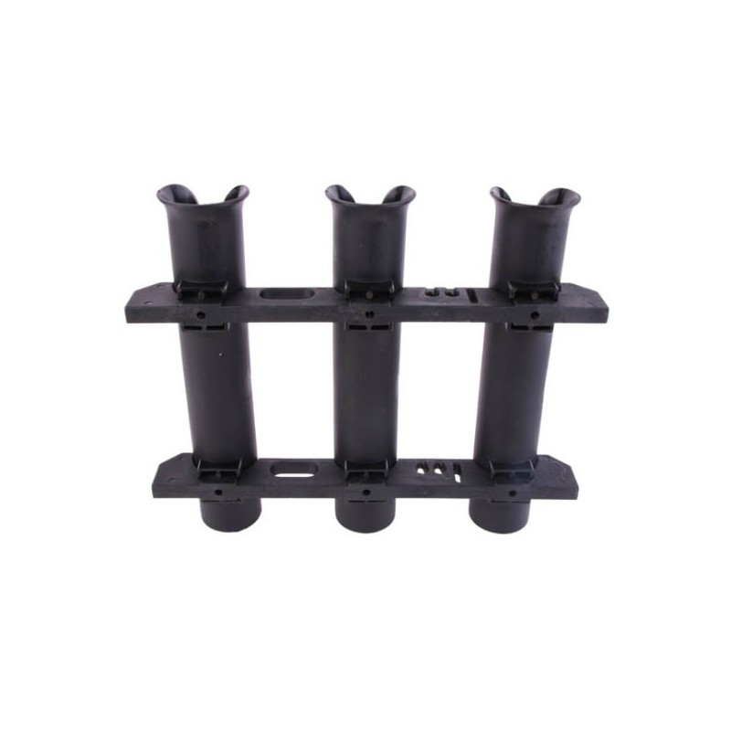 Porte-Canne ouvert PVC - 3 Tubes noir