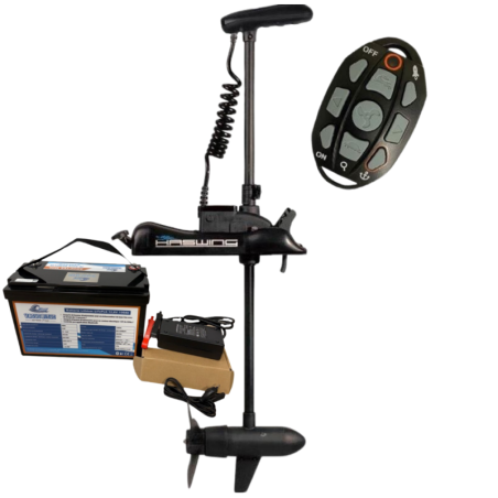 Pack HASWING CAYMAN-B 55 GPS - 55 Lbs - Arbre 137 cm + Batterie Lithium LiFePO4 12.8V 100Ah + Chargeur