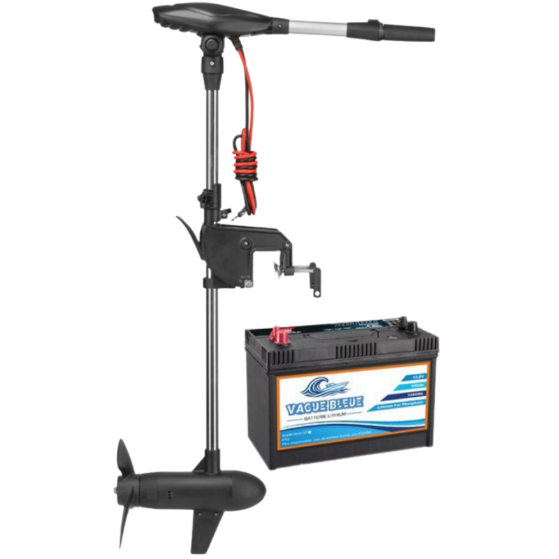 Pack Moteur électrique Haswing Protruar -110 Lbs - 24V + Batterie Lithium LiFePO4 24V 100Ah + Chargeur 10A