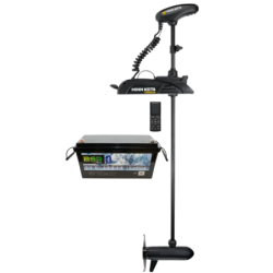 Pack Minn Kota TERROVA 80 GPS - 80 Lbs - 24V - Arbre 152 cm - Sans pédale + Bac Monobloc LiFePO4 24V/100Ah + Chargeur 10A