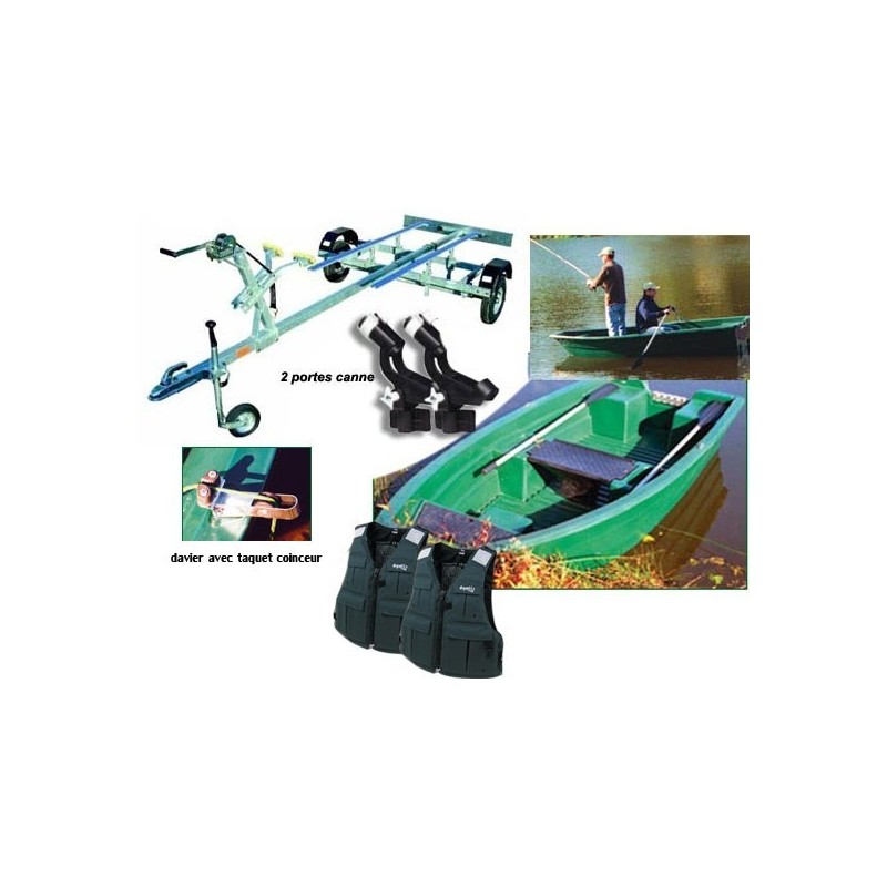 Barque ARMOR 320 + Remorque + Accessoires + 2 Gilets de Sauvetage