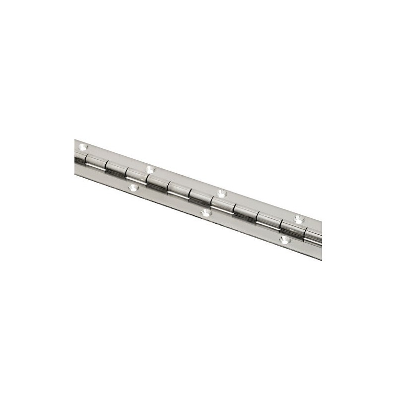 Charnière inox percée et fraisée L 2 m x l 40 mm - 1.5 mm