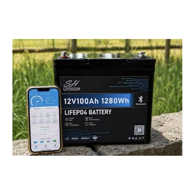 batterie SH LITHIUM 12V100A Lifepo4 +chargeur